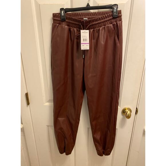 Nine West Pants - Brand New Nine West Women's Small Burgundy Purple Faux Leather Jogger Pants